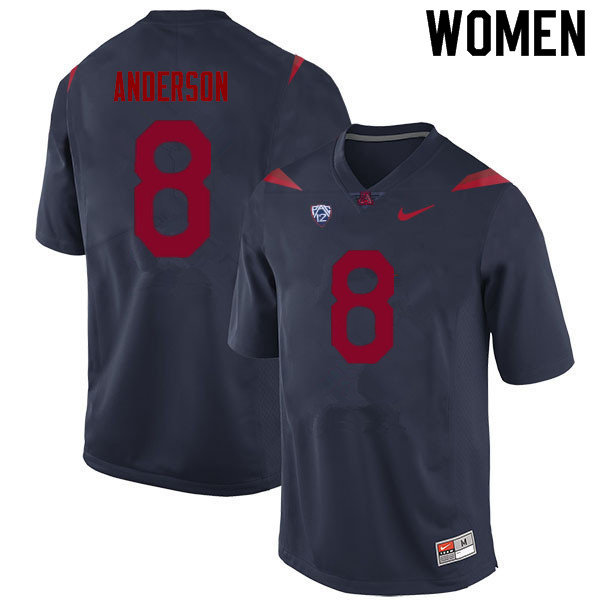 Women #8 Drake Anderson Arizona Wildcats College Football Jerseys Sale-Navy - Click Image to Close